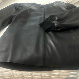 Elegant Black Leather Women's top